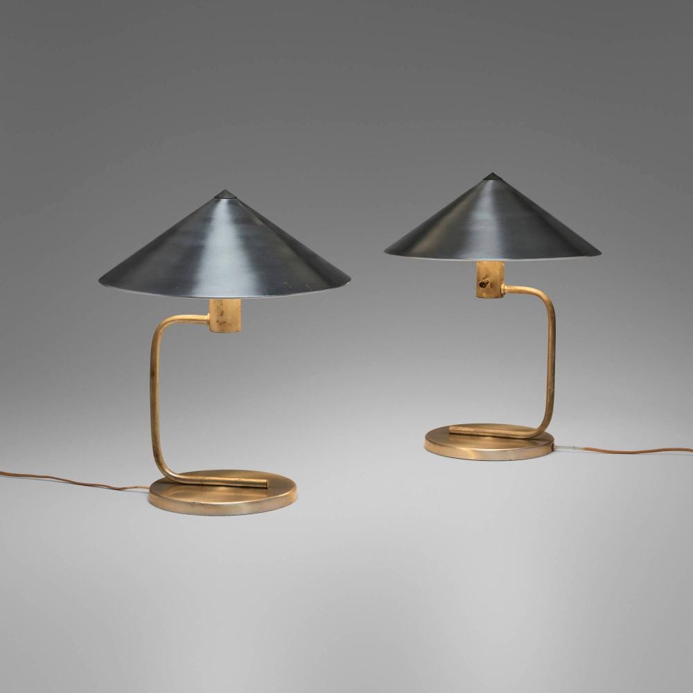 Walter von Nessen comparable auction result: walter von nessen table lamps pair