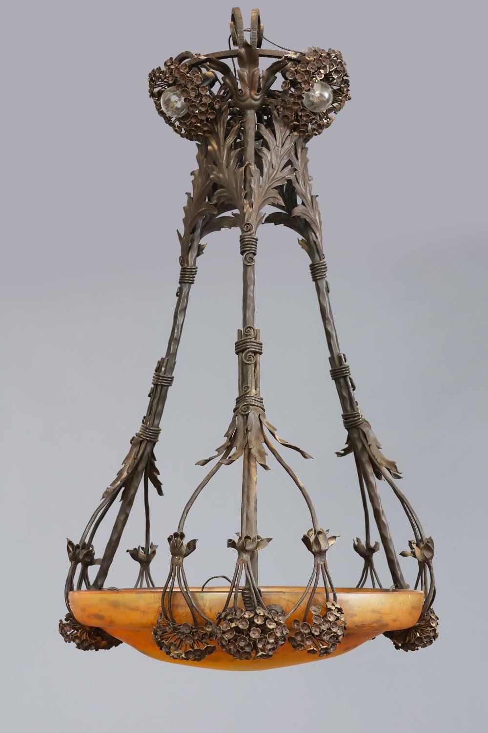 Nancy Daum Freres comparable auction result: daum nancy deckenlampe des art nouveau