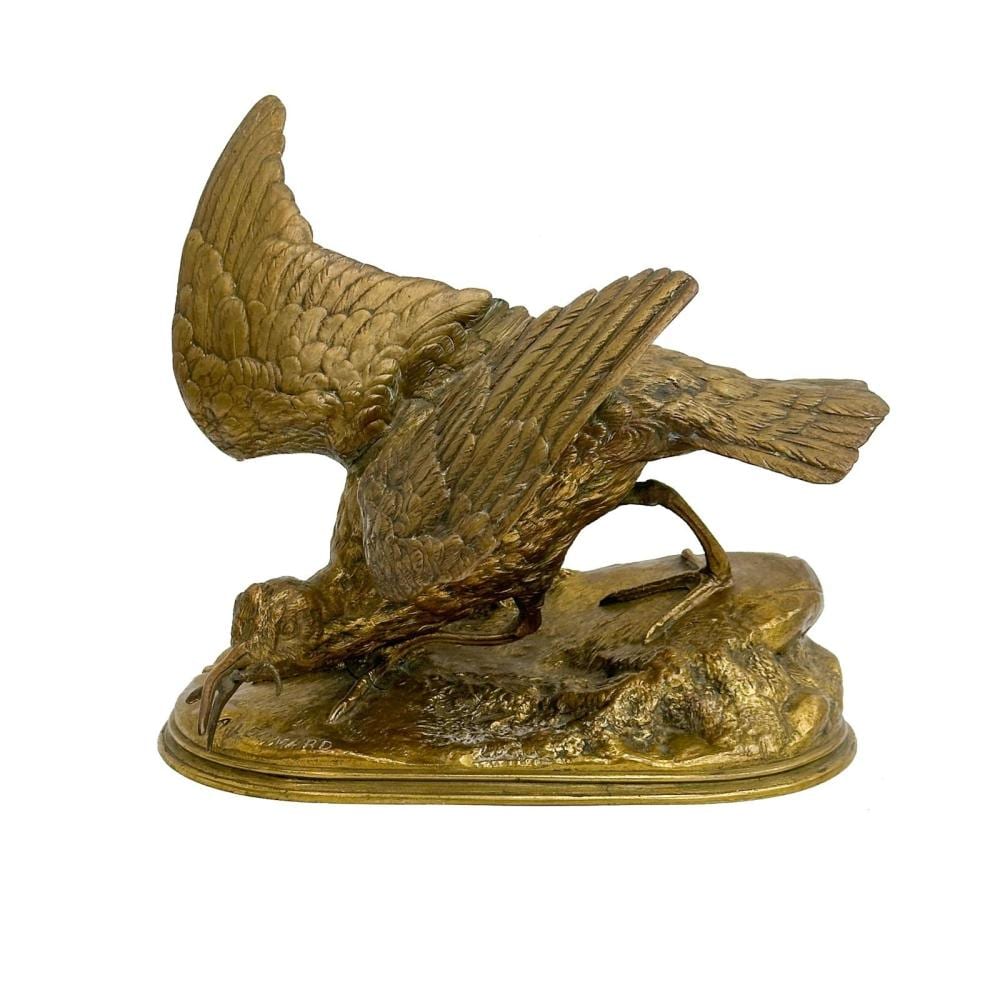 Agathon Leonard comparable auction result: agathon leonard french 1841 1923 game bird gilt bronze sculpture signed