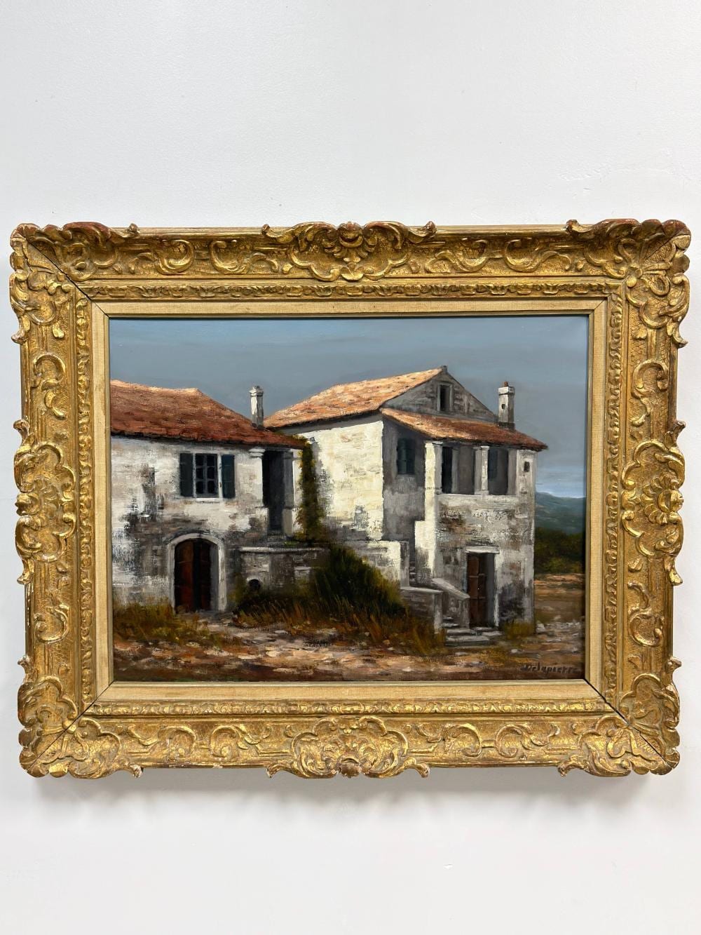 Roger Delapierre comparable auction result: roger delapierre swiss 1935 2021 mediterranean village scene oil on canvas