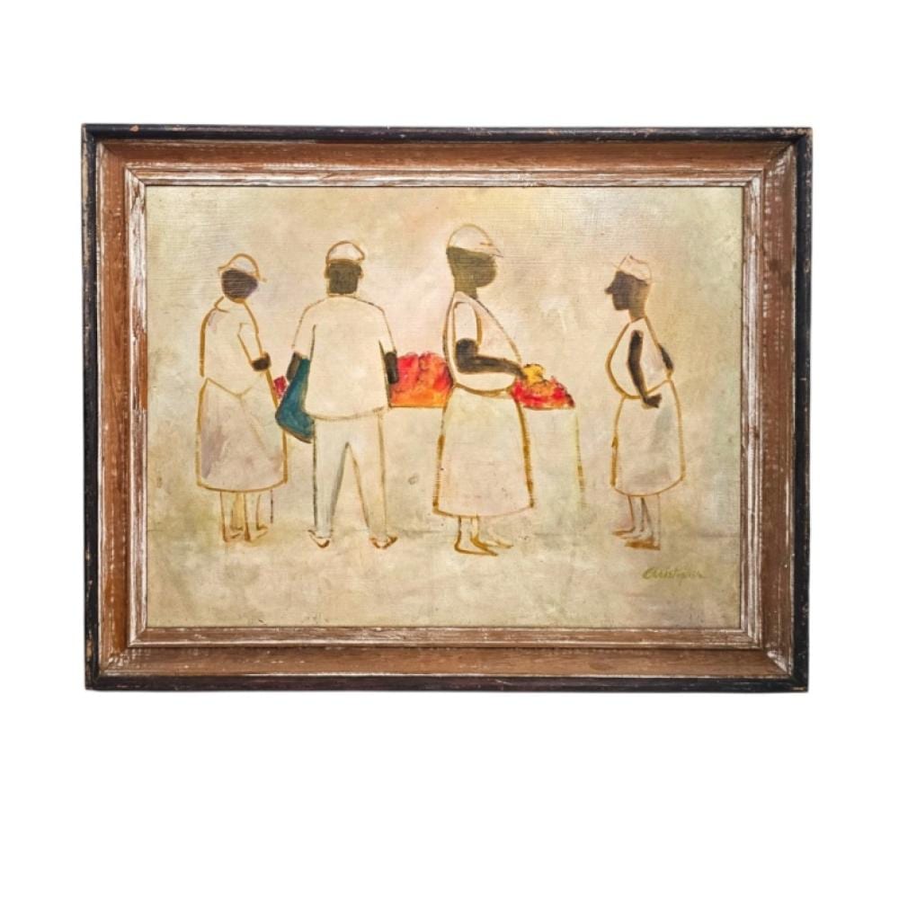 Christopher Richard Wynne Nevinson comparable auction result: christopher black americana oil board market