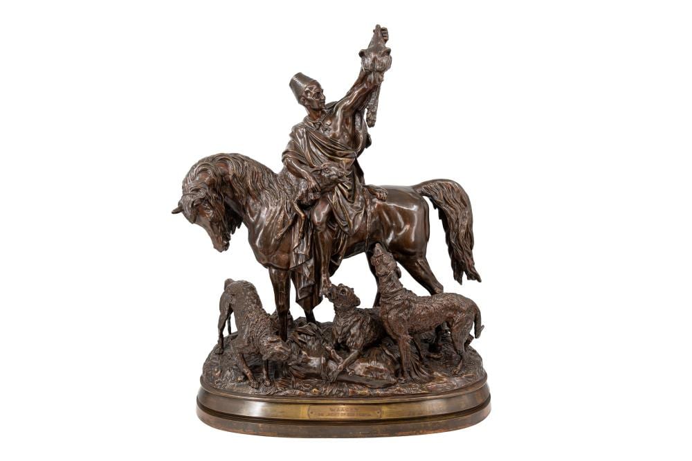 Arthur Waagen comparable auction result: arthur waagen 1833 1898 de jacht op een puma an antique and imposing orientalist group sculpture