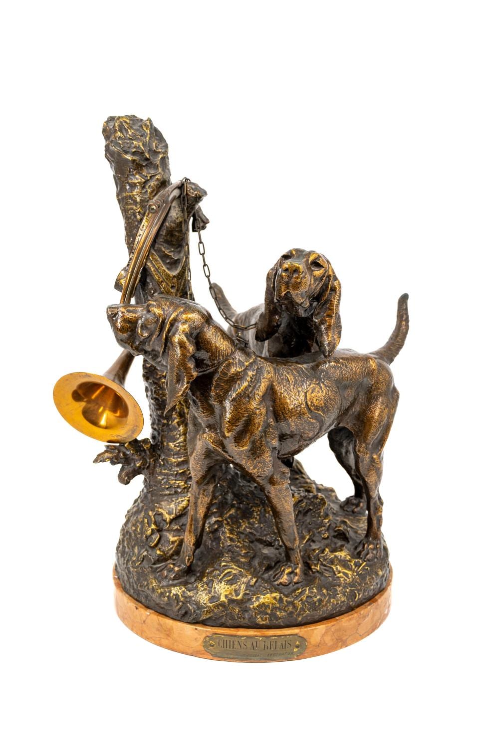 Prosper Lecourtier comparable auction result: prosper lecourtier 1855 1924 chiens au relais an antique and french patinated bronze animalier sculpture