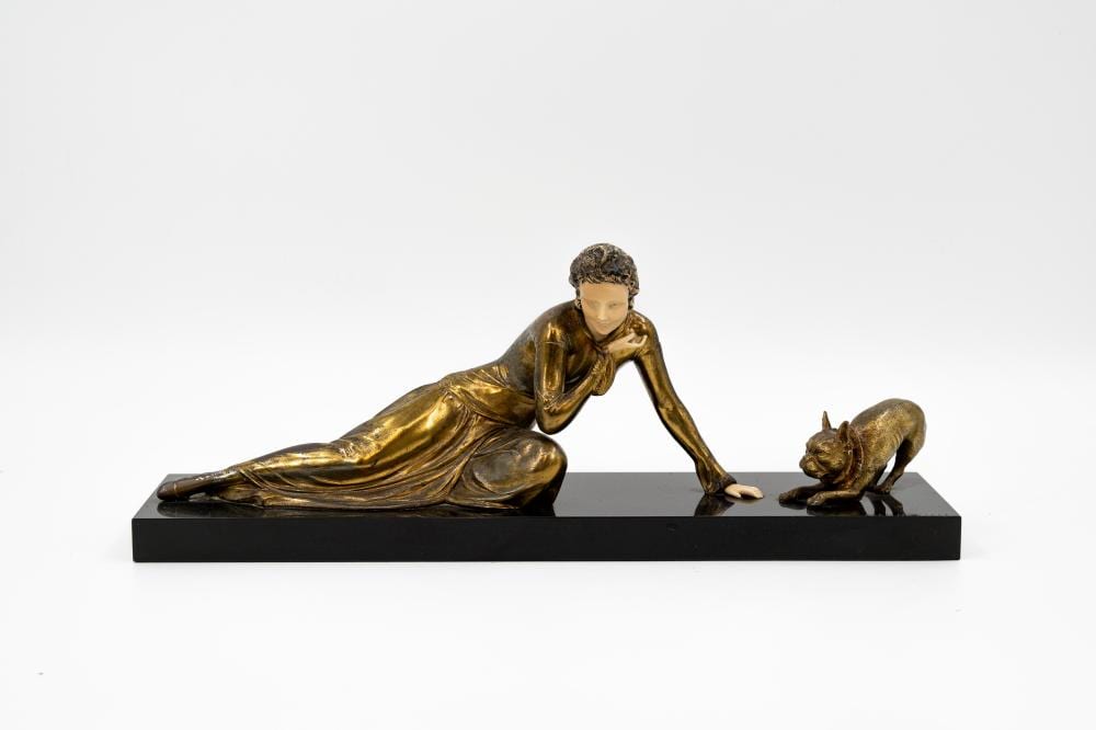 Ugo Cipriani comparable auction result: ugo cipriani 1887 1960 a french menneville art deco patinated spelter sculpture