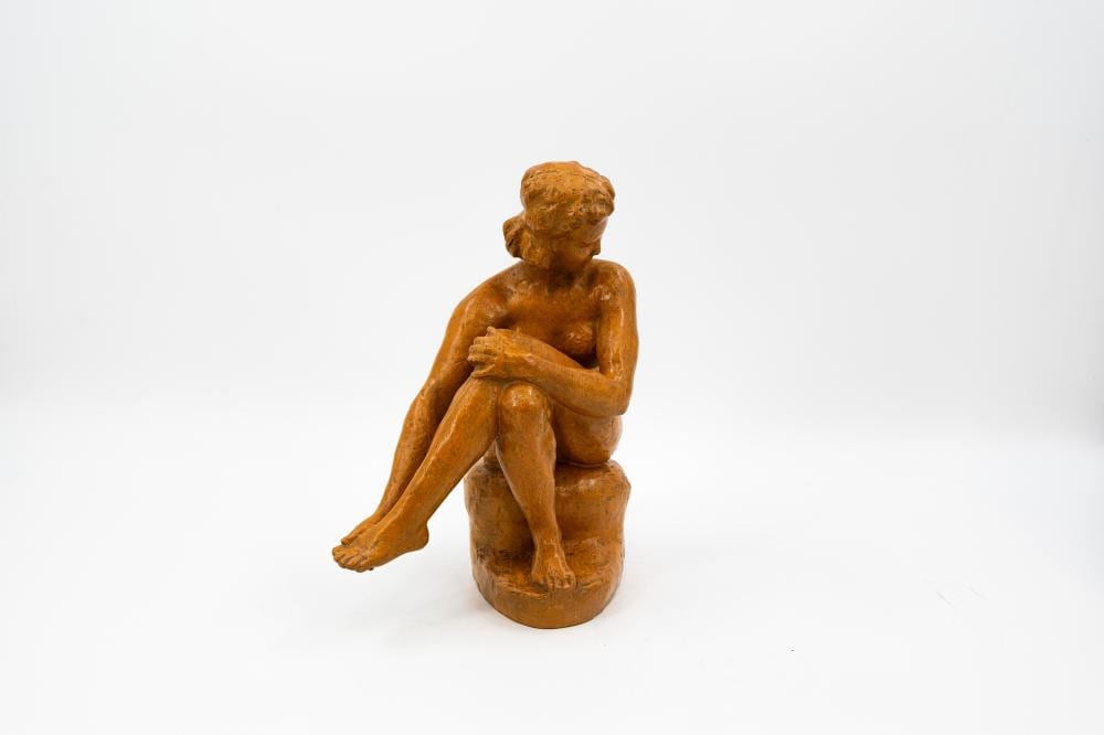 Maurice de Korte comparable auction result: maurice de korte 1889 1971 a belgian patinated terracotta figure of a sitting nude lady