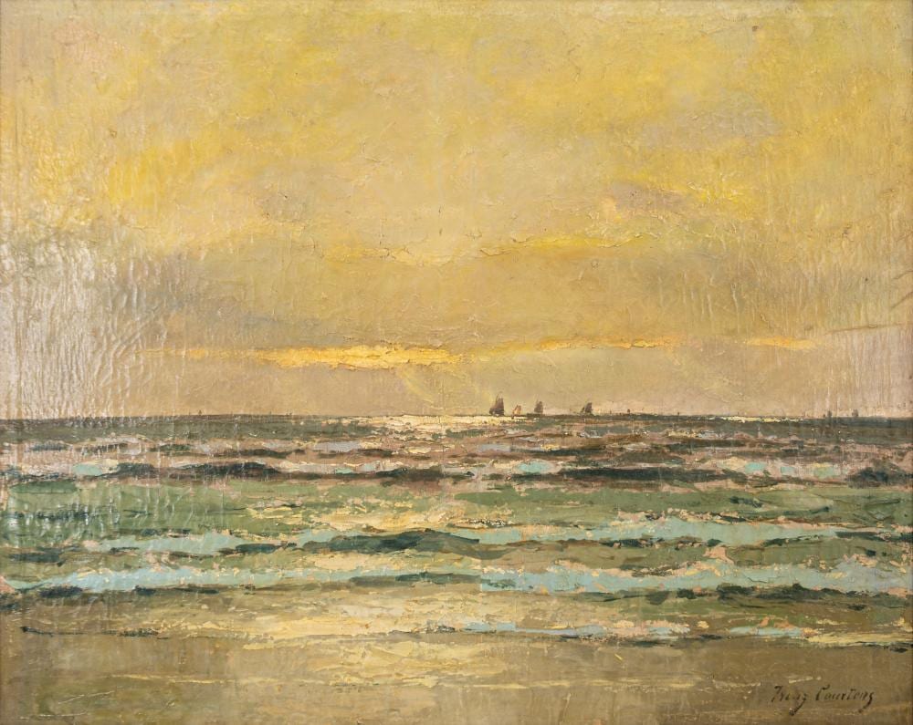 Frans Courtens comparable auction result: frans courtens 1854 1943 a large oil on canvas marine painting