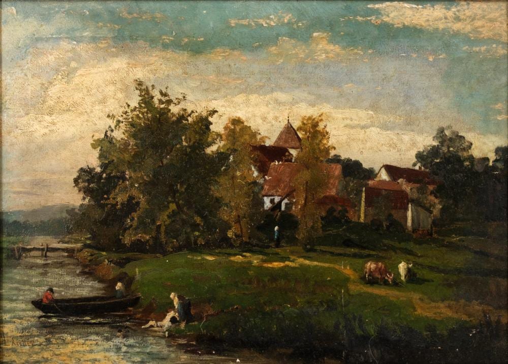 l on richet 1847 1907 an antique oil on panel painting · Ostantix Auctions · 2026-06-03 Léon Richet comparable auction result: l on richet 1847 1907 an antique oil on panel painting