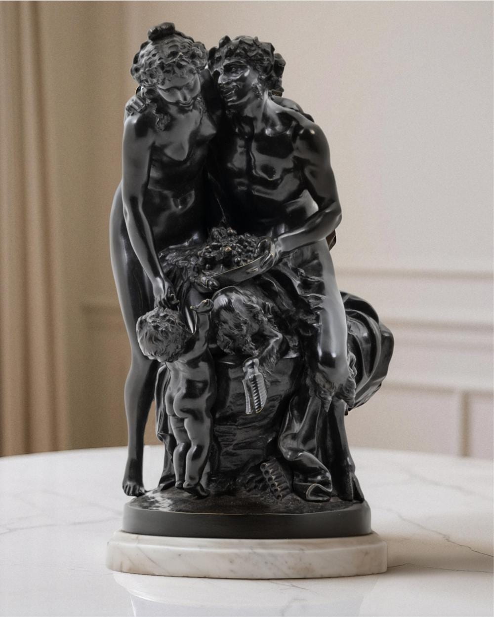 Clodion comparable auction result: clodion claude michel clodion signed bronze sculpture satyr and bacchante good period casting