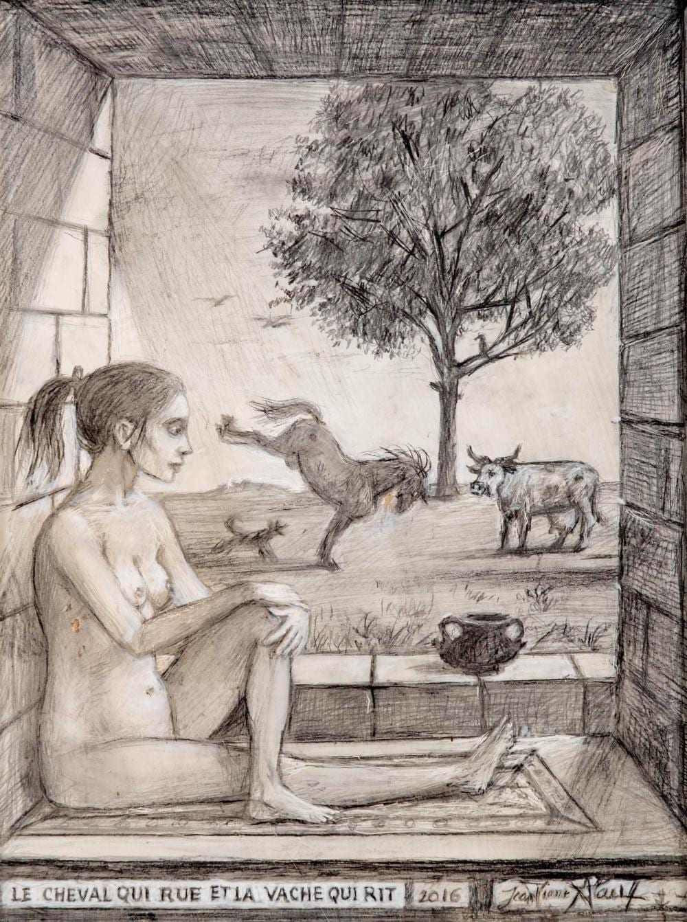 Jean-Pierre (2) Alaux comparable auction result: jean pierre alaux signed pencil and gouache drawing painting on panel 2016