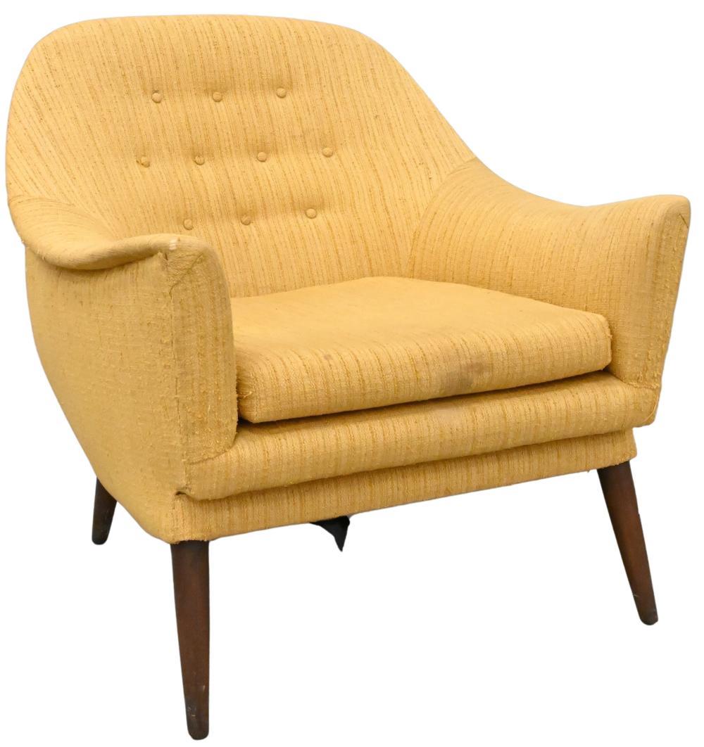 Adrian Pearsall comparable auction result: attributed to adrian pearsall for craft associates mid century modern club chair having shaped tufted back height 31 inches width 31 inches depth 27 inches