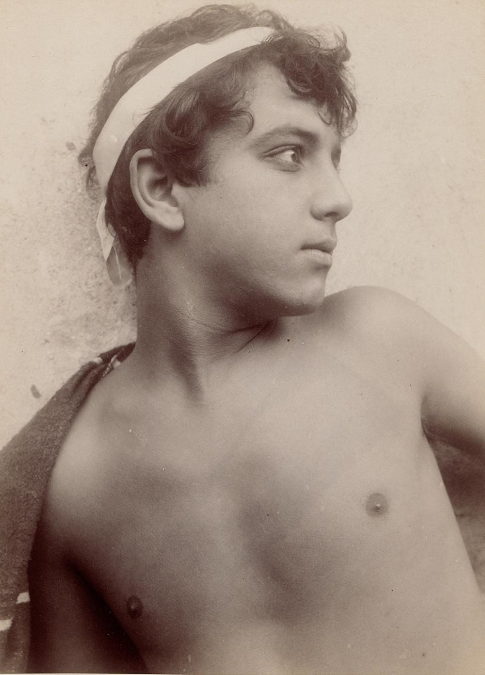 Wilhelm von Gloeden comparable auction result: gloeden wilhelm von young boy with headband