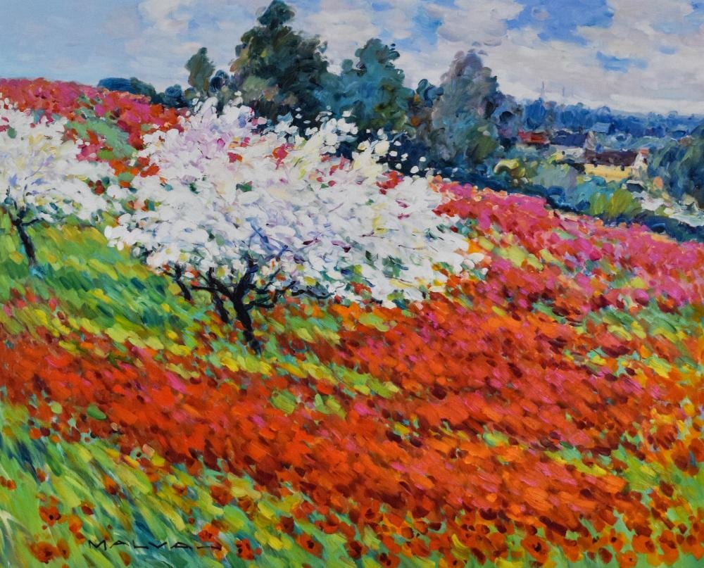 Omar Hamdi Malva comparable auction result: omar hamdi malva oil on canvas impressionist landscape