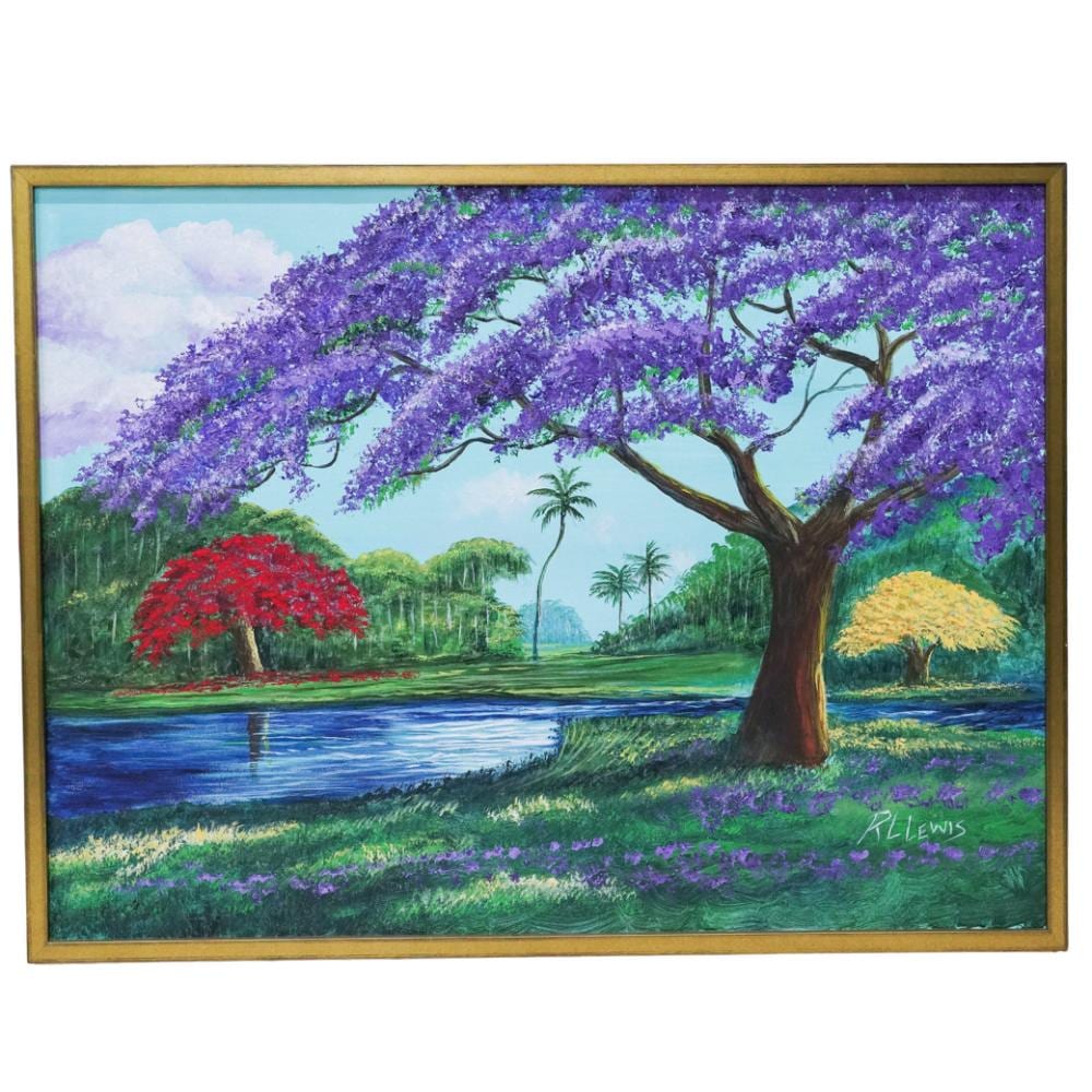 Robert L. Lewis comparable auction result: robert l lewis american b 1941 jumbo tree oil on canvas painting