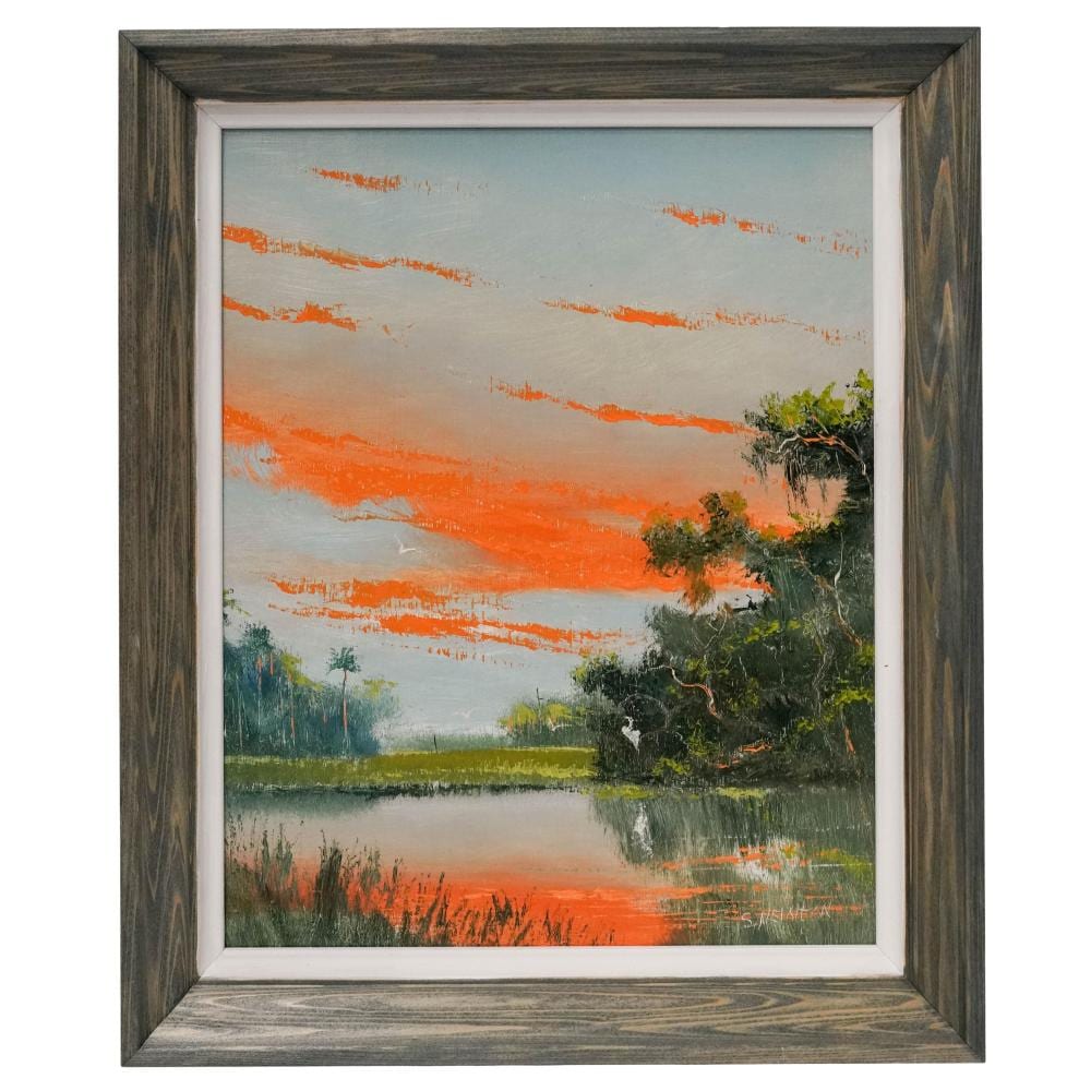 Sam Newton comparable auction result: sam newton american 1948 everglades sunset scene oil masonite