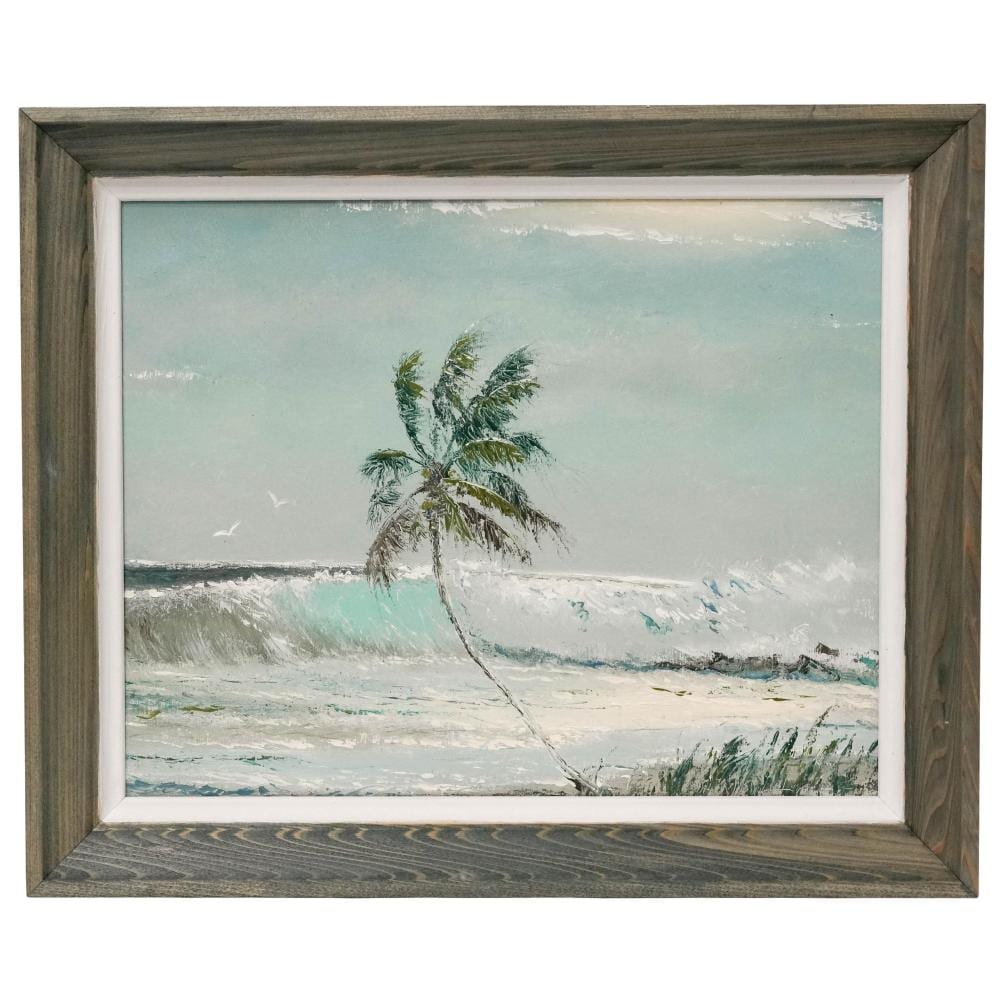 Sam Newton comparable auction result: sam newton american 1948 beach scene oil on masonite