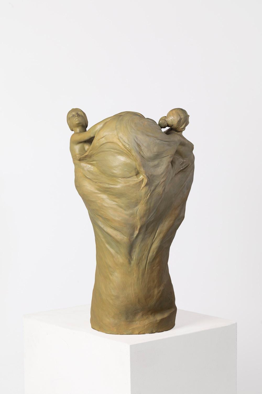 Friedrich Goldscheider comparable auction result: friedrich goldscheider 1845 1897 important vase en terre cuite patine verte et d cor en relief de deux femmes