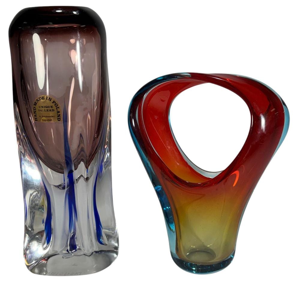 Adam Jablonski comparable auction result: adam jablonski sommerso style vases 2pc lot