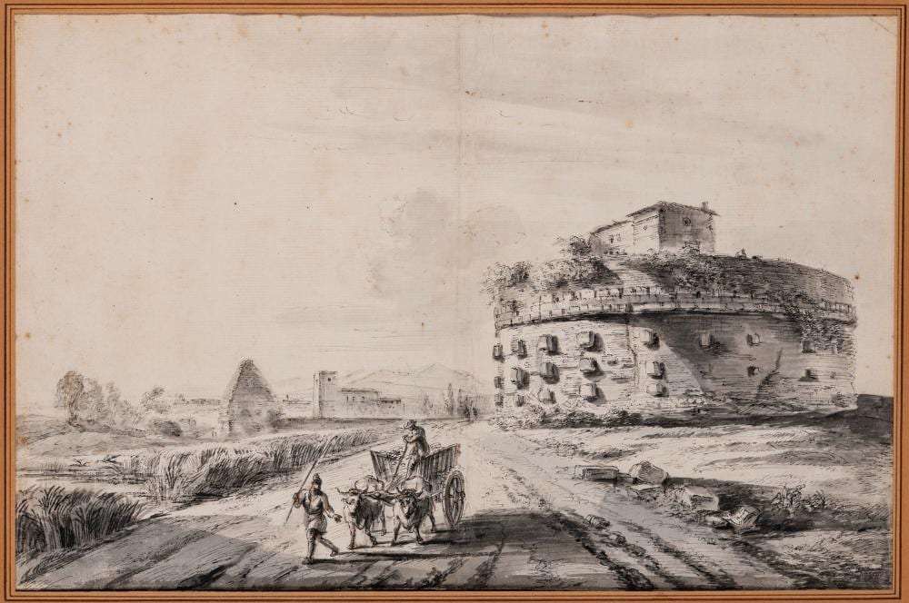 jean baptiste lallemand francia 1716 1803 rome view of casal rotondo on the appian way · Finarte · 2026-05-28 Jean-Baptiste Lallemand comparable auction result: jean baptiste lallemand francia 1716 1803 rome view of casal rotondo on the appian way