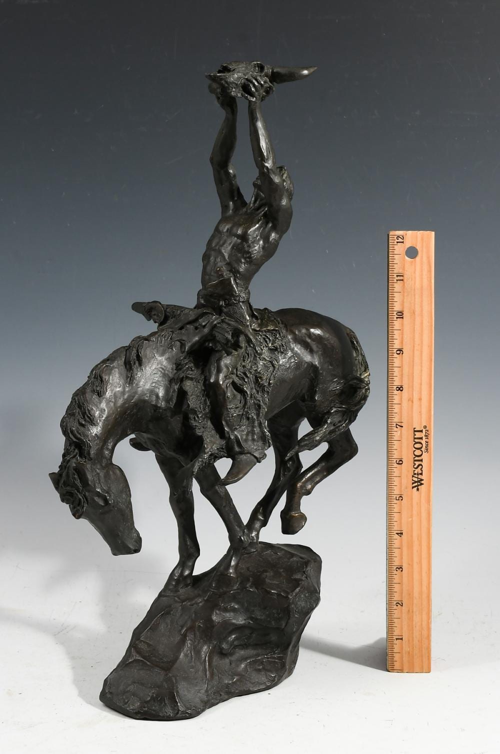 Buck McCain comparable auction result: native american invocation bronze after buck mccain
