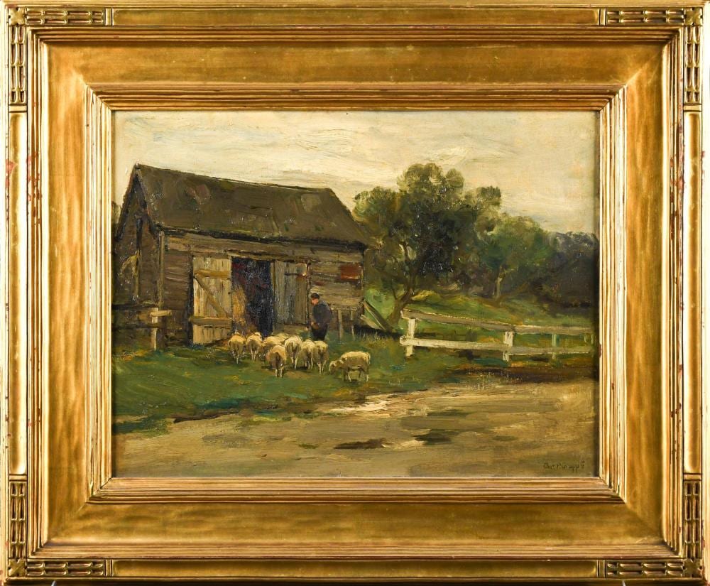 Charles Gruppe comparable auction result: charles gruppe oil farm scene