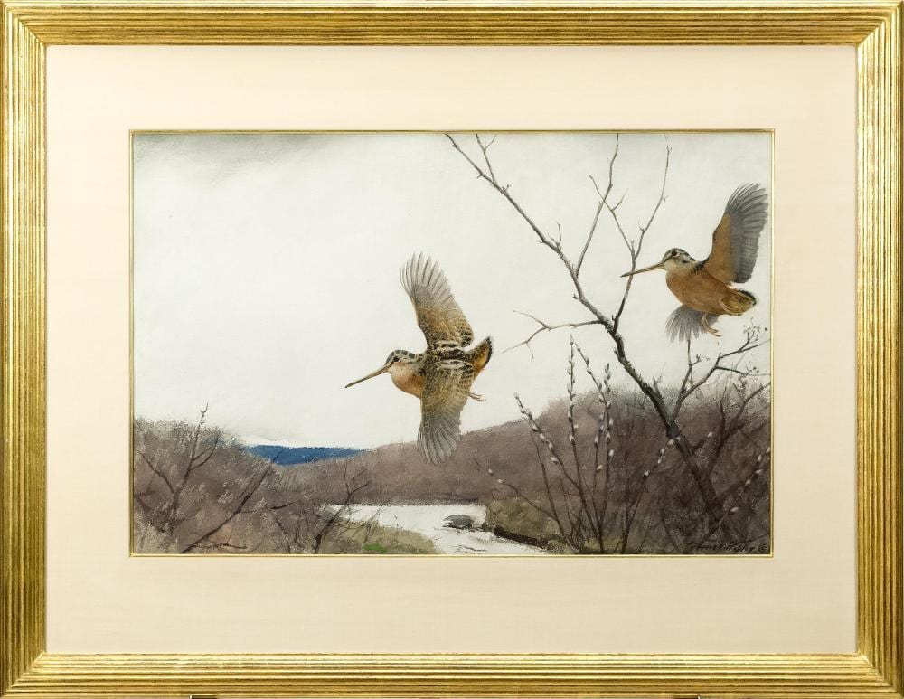 Aiden Lassell Ripley comparable auction result: aiden lassell ripley watercolor flying woodcock