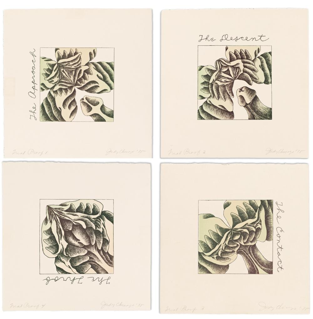 Judy Chicago comparable auction result: judy chicago b 1939 butterfly vagina erotica 1975