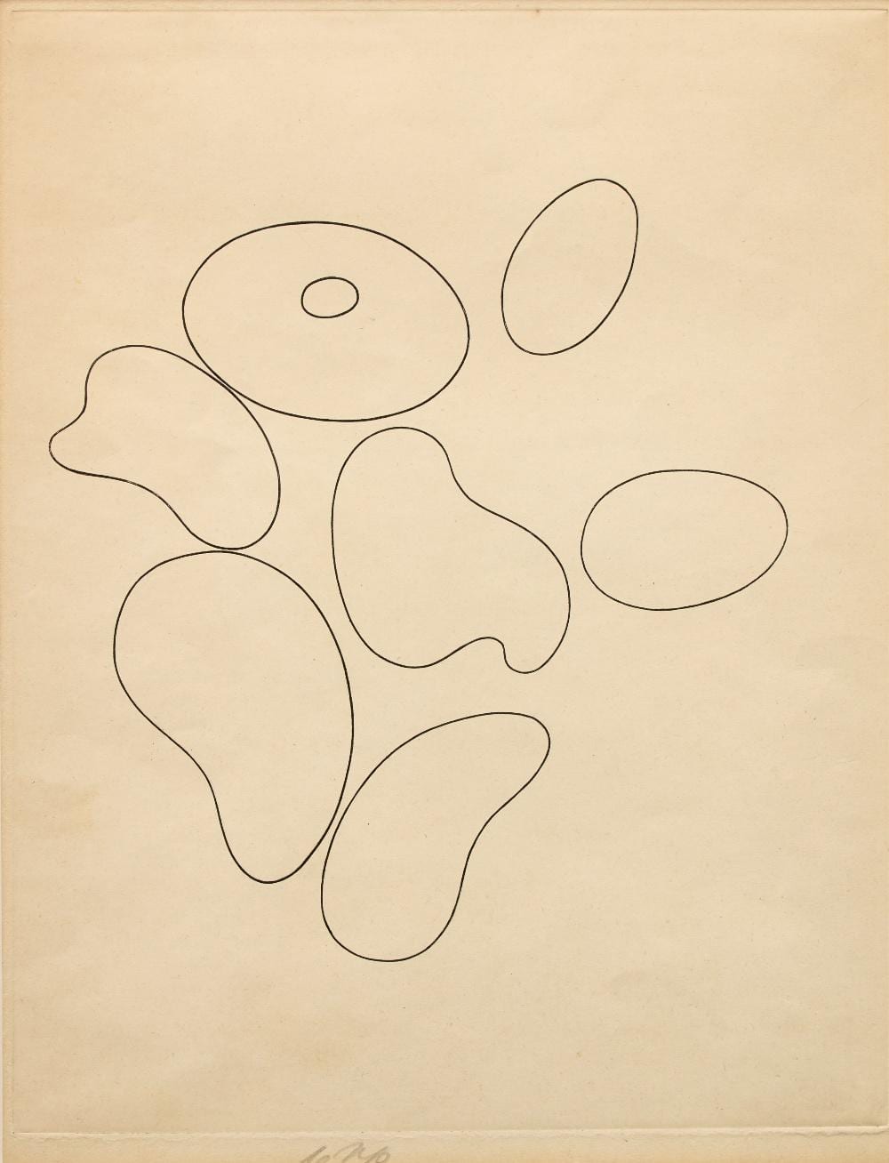Jean Arp comparable auction result: jean arp composition avec sept l ments 1935