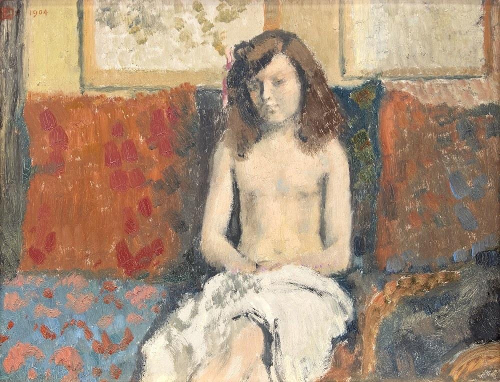 Georges Lemmen comparable auction result: georges lemmen jeune fille dans un int rieur 1904