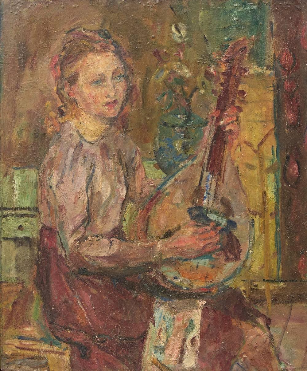 Michel Kikoïne comparable auction result: michel kikoine jeune fille au mandolin