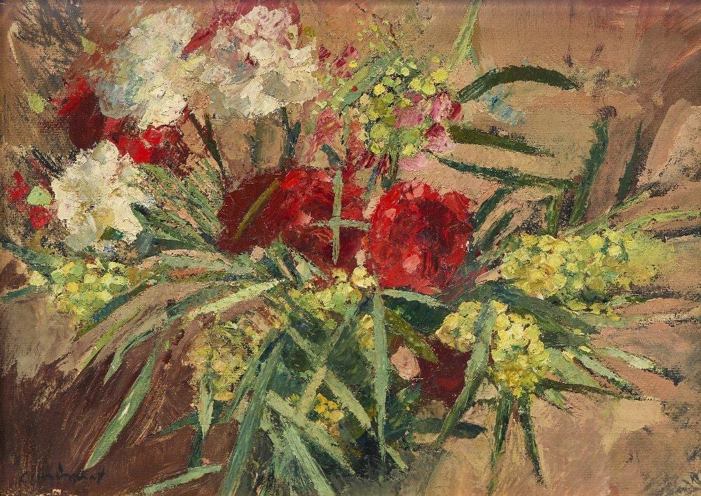Marc Gimat comparable auction result: marc gimat bouquet d oeillets et mimosa