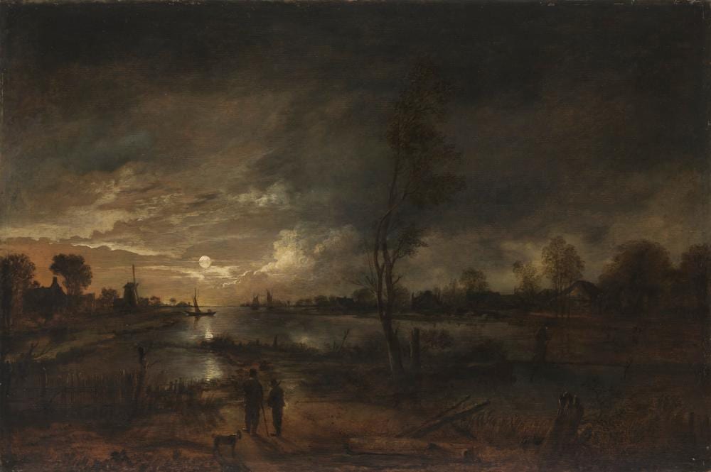 Aert van der Neer comparable auction result: aert van der neer amsterdam c 1603 1677 a moonlit river landscape with f