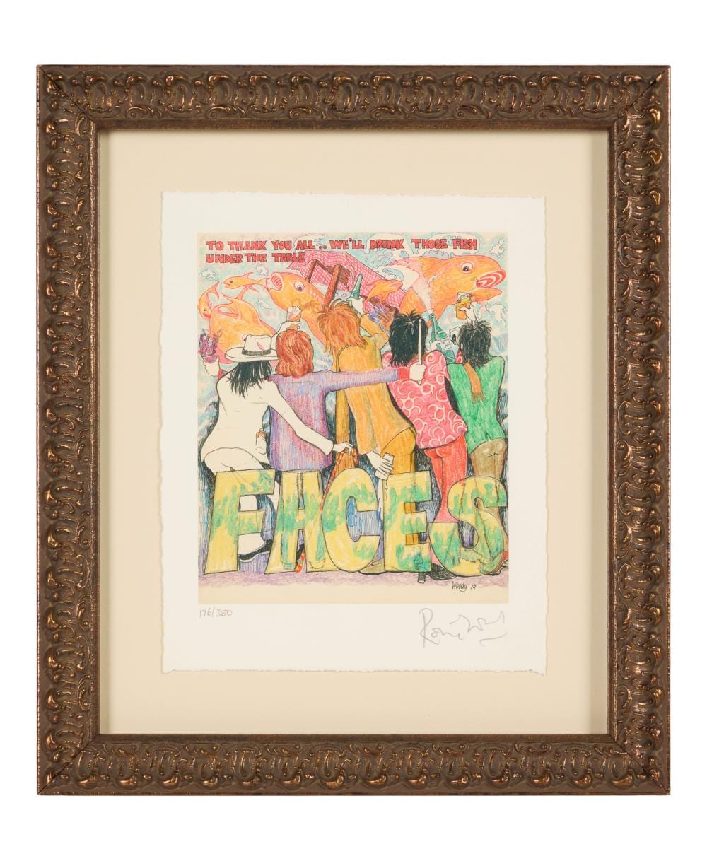 Ronnie Wood comparable auction result: ronnie wood signed limited edition we ll drink these fish faces print