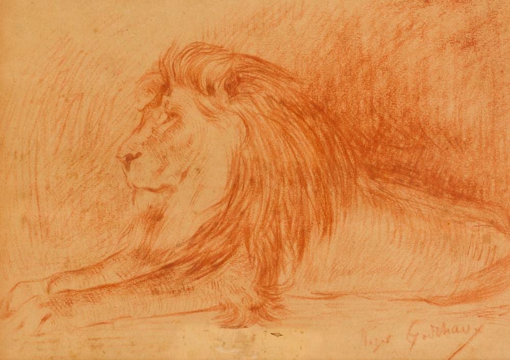 Roger Godchaux comparable auction result: roger godchaux 1878 1958 lion couch