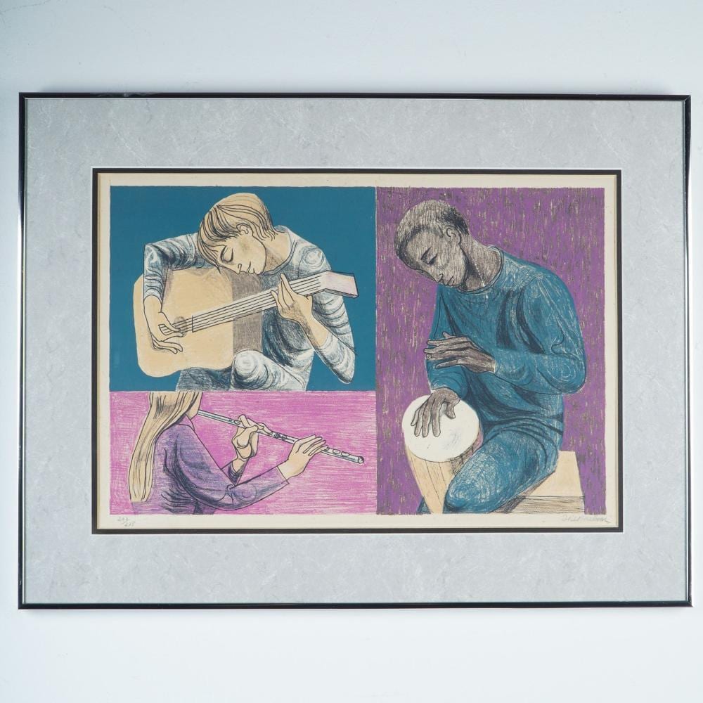 Anton Refregier comparable auction result: anton refregier color lithograph three musicians signed and numbered