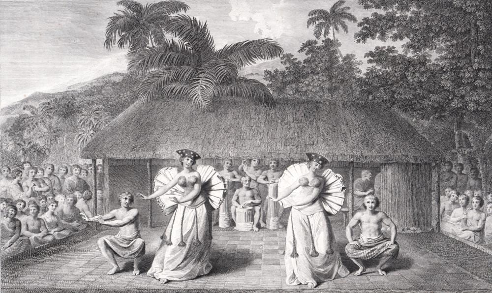 John Webber comparable auction result: john webber a dance in otaheite engraving