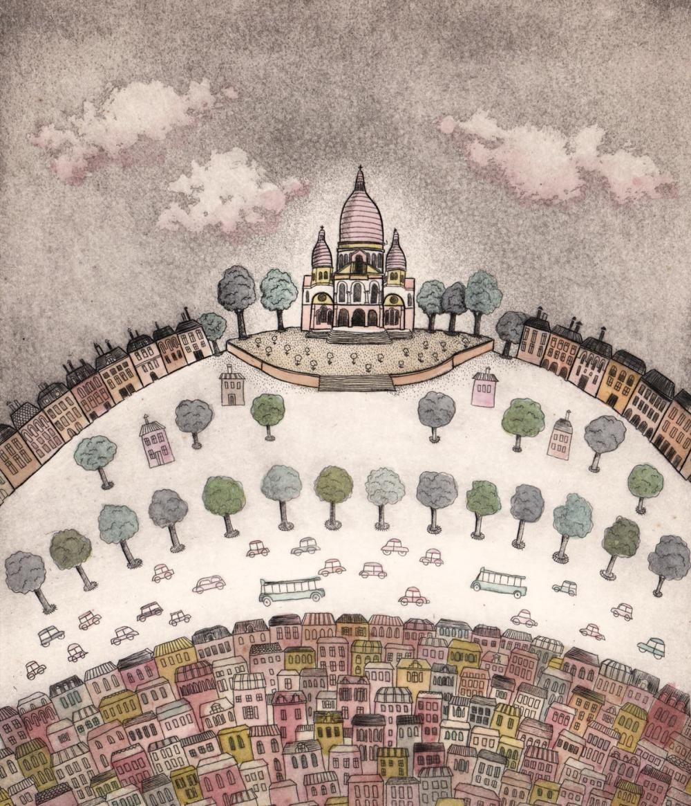Christine Chagnoux comparable auction result: christine chagnoux s n etching sacre coeur aaa