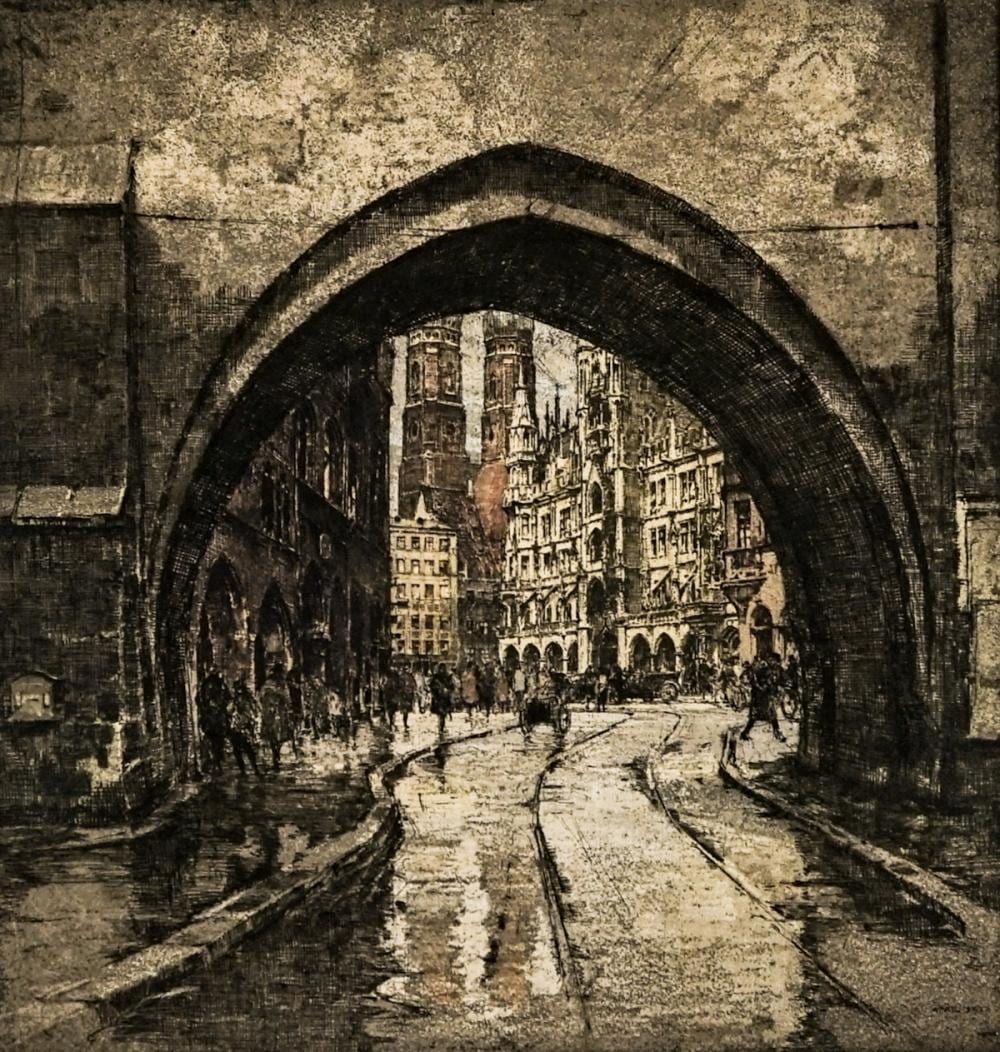 Luigi Kasimir comparable auction result: luigi kasimir signed etching mounted