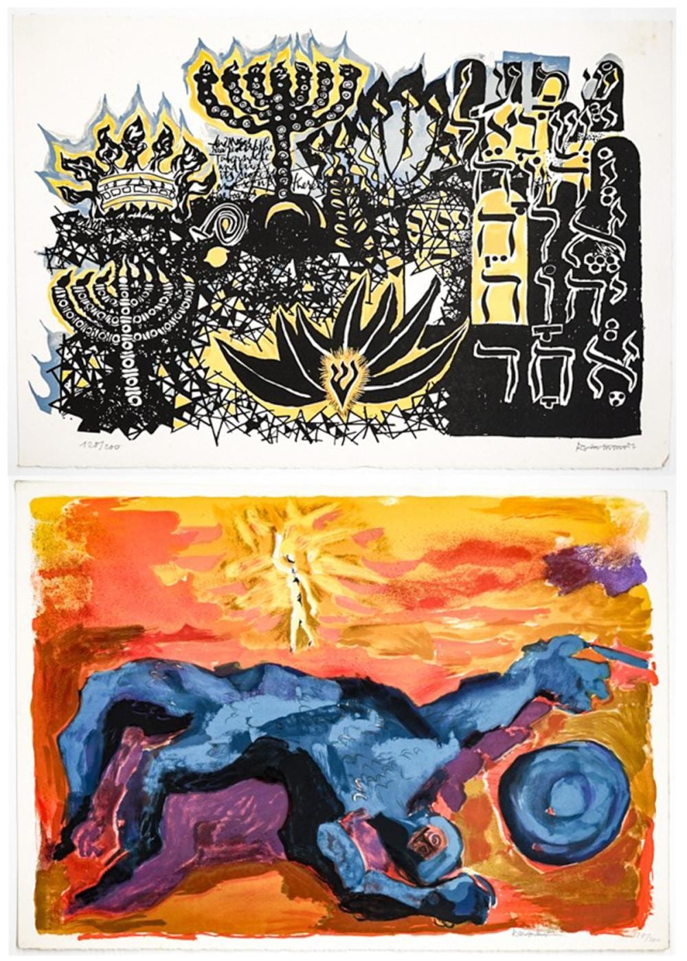 Abraham Rattner comparable auction result: abraham rattner 5 s n lithos religious