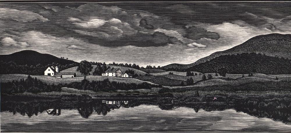 Asa Cheffetz comparable auction result: asa cheffetz signed wood engraving pastorale