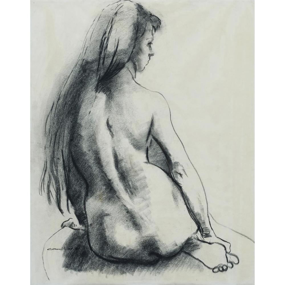 Noel Counihan comparable auction result: noel counihan 1913 1986 seated female nude 1961 charcoal on paper 60 5 x 47 5cm 81 x 66 5cm framed