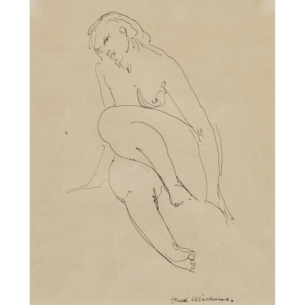 Fred Williams comparable auction result: fred williams 1927 1982 seated female nude pen on paper 33 x 47cm 50 5 x 42 5cm framed