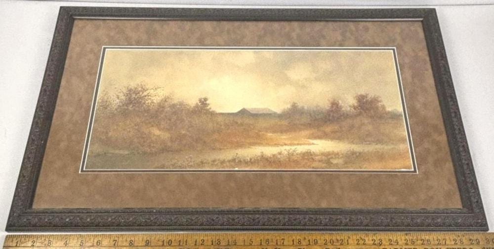 c d wader american 1849 1918 canandaigua ny building behing a stream landscape watercolor framed · One Source Auctions · 2026-05-25 Charles Dickens Wader comparable auction result: c d wader american 1849 1918 canandaigua ny building behing a stream landscape watercolor framed