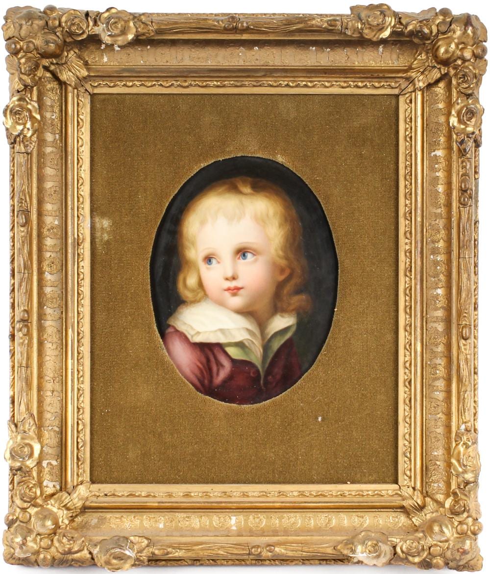 Christian Leberecht Vogel comparable auction result: berlin porcelain portrait plaque of a young boy after christian leberecht vogel