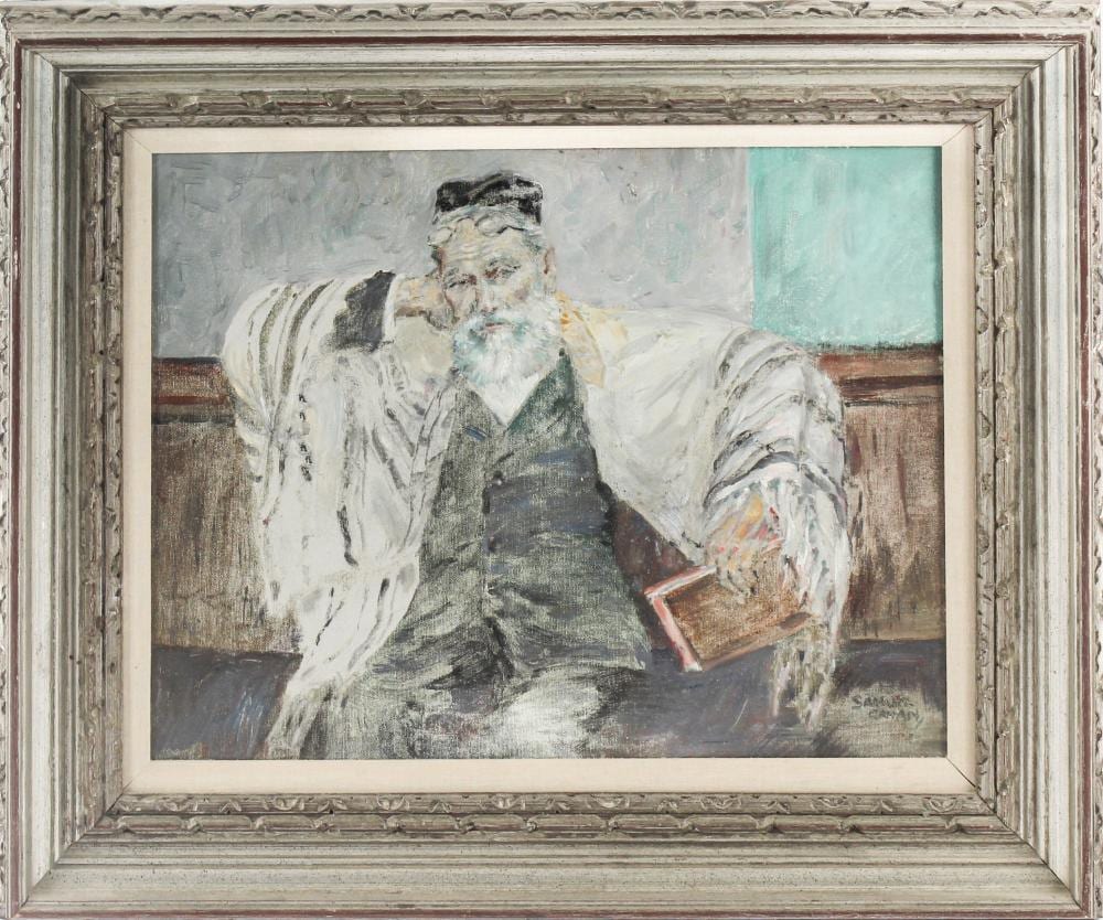 Samuel George Cahan comparable auction result: samuel george cahan american 1886 1974 portrait of a rabbi oil on canvas
