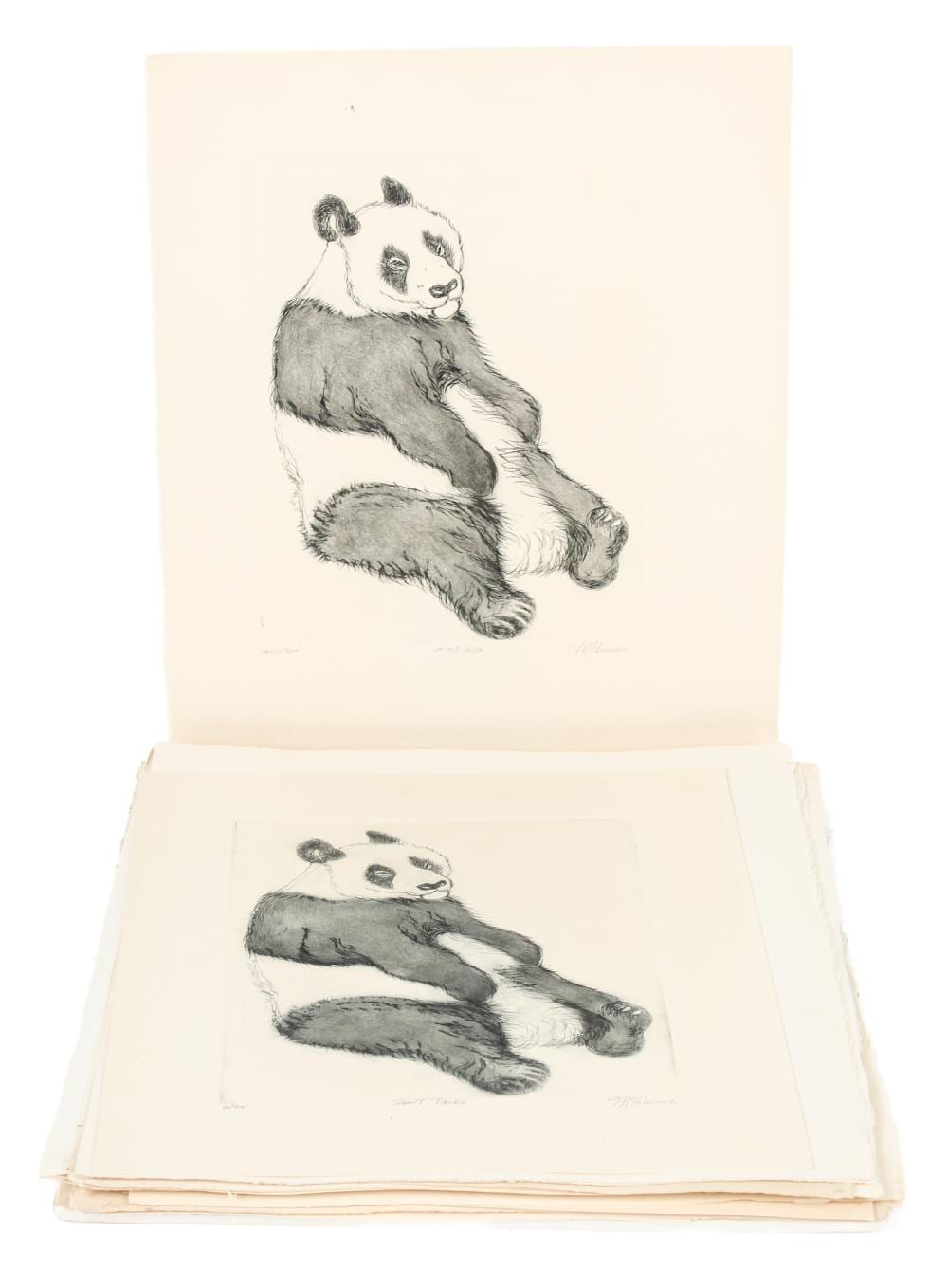 Christine McGinnis comparable auction result: christine mcginnis american 1937 2019 26 giant panda etchings