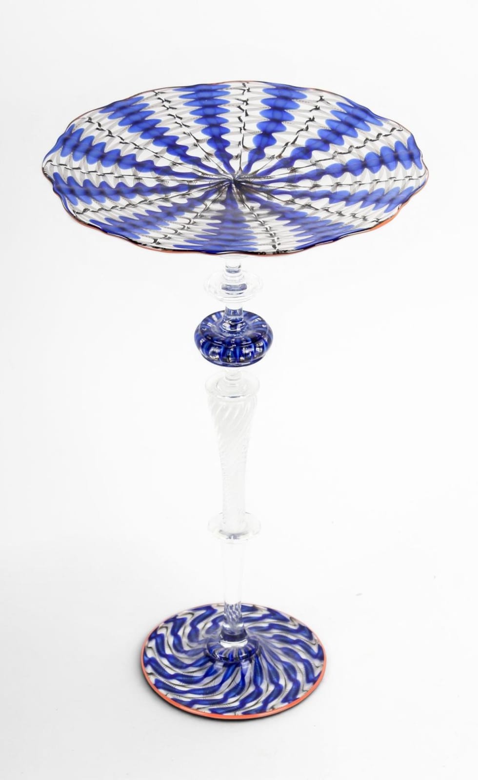 Charles Francis Voysey comparable auction result: charles chuck savoie venetian murano style art glass compote