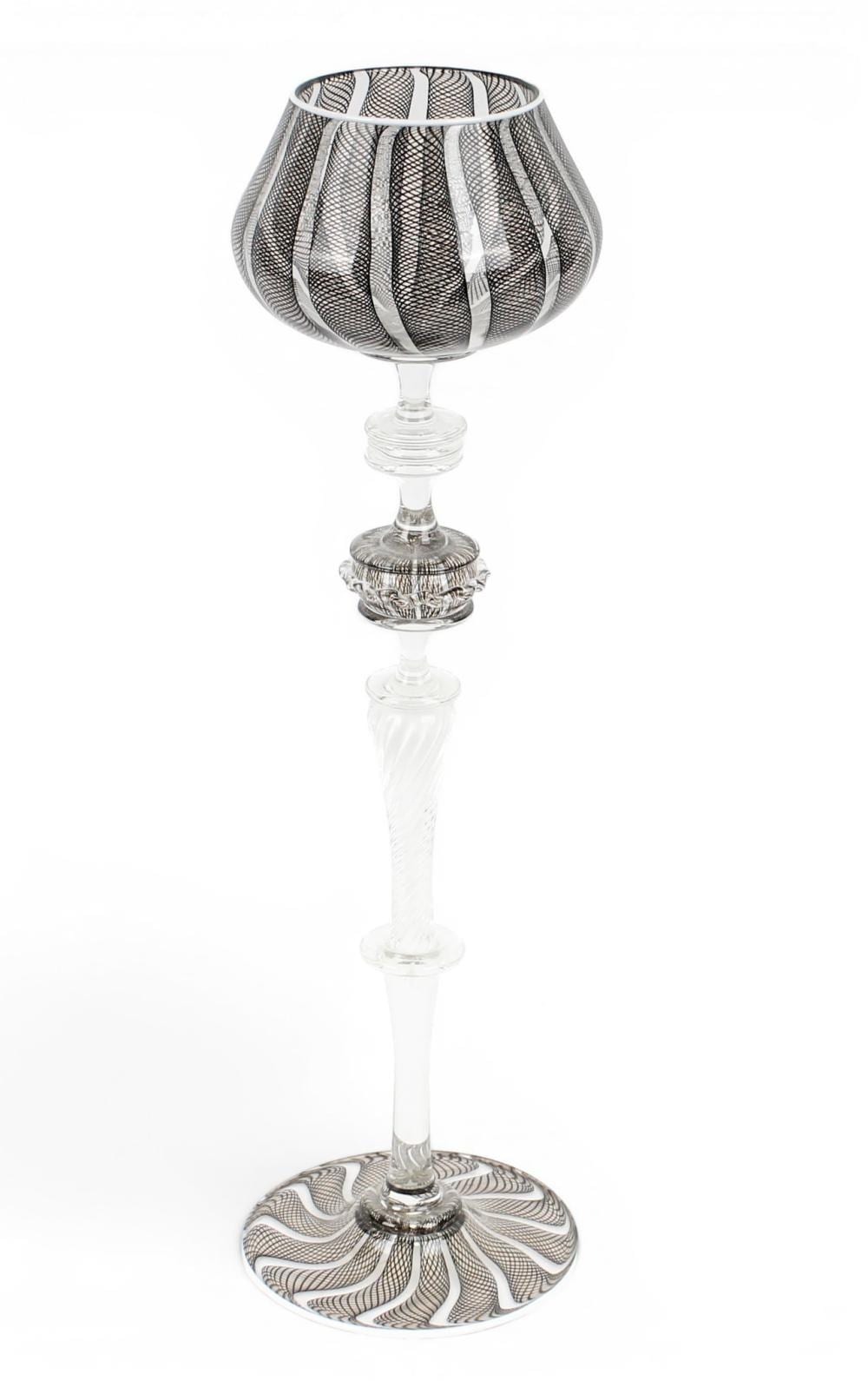 Charles Francis Voysey comparable auction result: charles chuck savoie venetian murano style art glass goblet