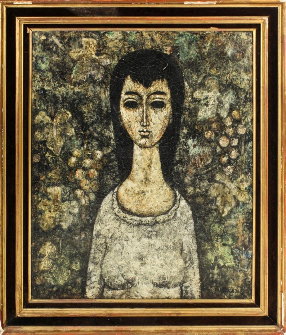 Enrico Campagnola comparable auction result: enrico campagnola french italian 1911 1984 portrait of a woman oil on canvas