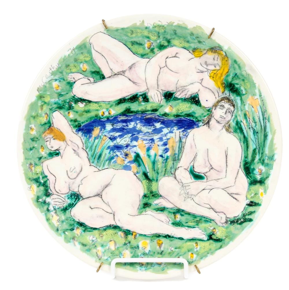 Francis McCarthy comparable auction result: francis mccarthy american 1925 2005 nude bathers studio art pottery wall plate