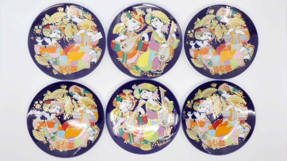 Bjorn Wiinblad comparable auction result: six rosenthal studio linie orientalische plates designed by bjorn wiinblad